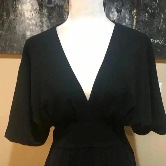 Alexia Admor August Draped Midi Fit & Flare Puffed Sleeved Dress-Size 4 - Picture 5 of 15